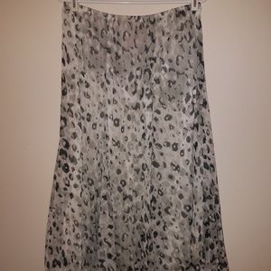 Leopard Black White Gray Maxi Skirt 12P
